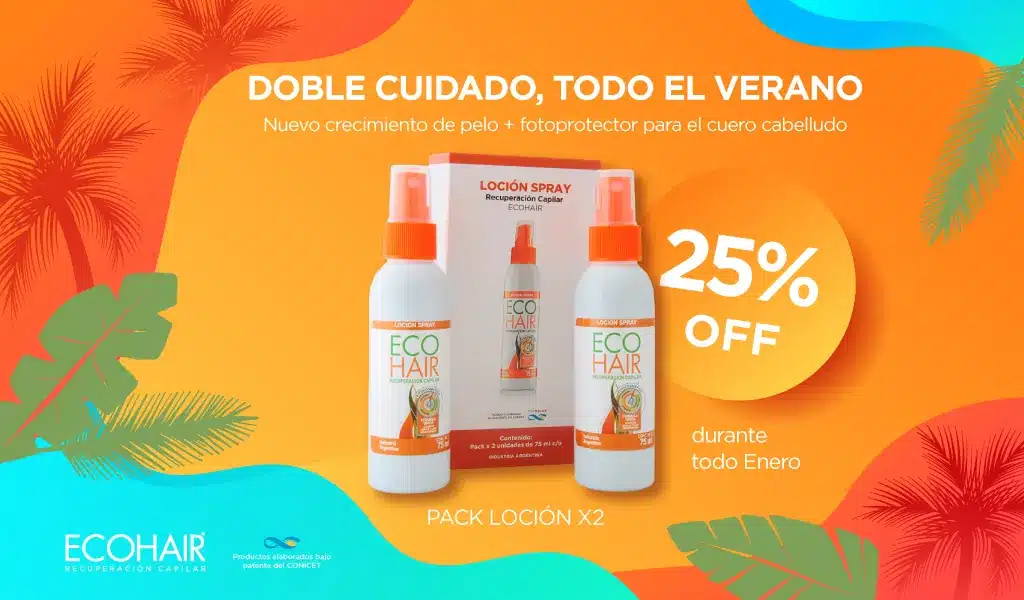 Doble cuidado todo el verano - Locion ECOHAIR x2 - 25% de descuento - Enero 2026 - 1024x600