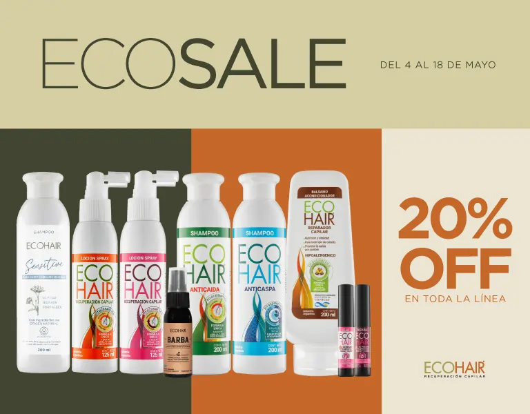 ECO SALE - 20% de descuento en toda la línea ECOHAIR - mayo 2026 - 768x600