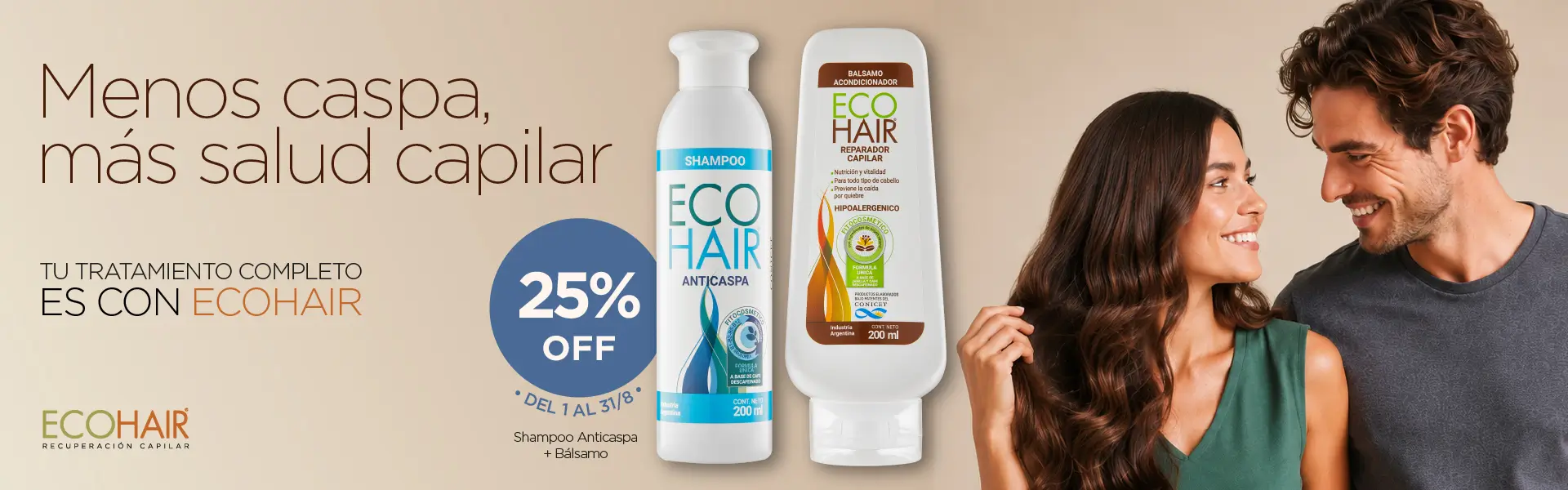 Menos caspa - 25% de descuento - Agosto 2026 - ECOHAIR - desktop