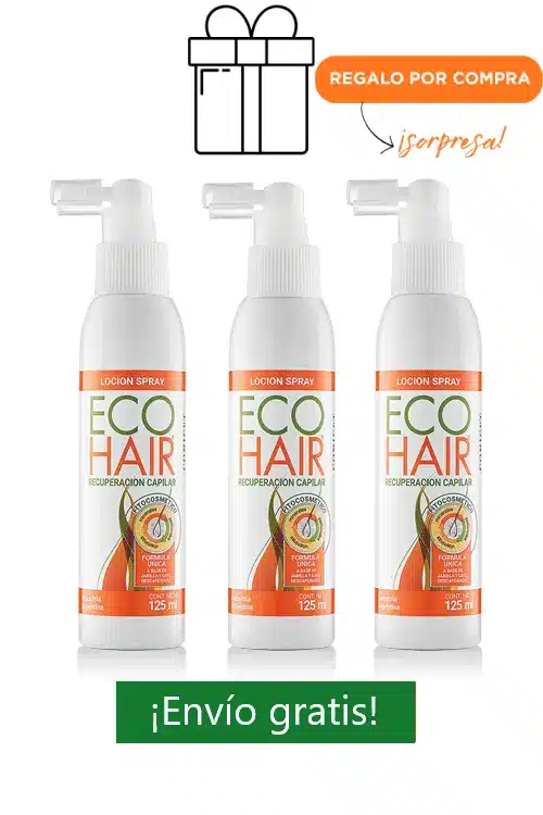 Kit 3 Lociones Spray Recuperación Capilar ECOHAIR x 125 ml + Envío gartis + Regalo