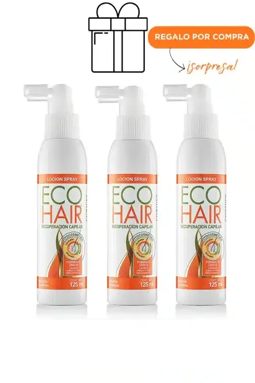 Kit 3 Lociones Spray Recuperación Capilar ECOHAIR x 125 ml + Regalo