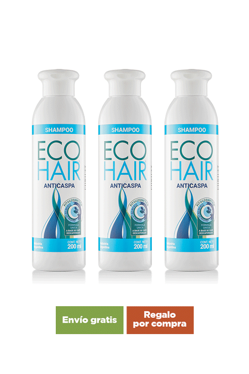 Kit 3 Shampoo Anticaspa ECOHAIR de 200ml + Envío gratis + Regalo