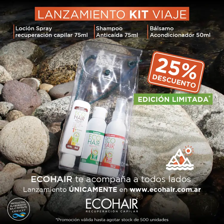 Kit viaje ECOHAIR - Contenido - 25% de Descuento - Lanzamiento